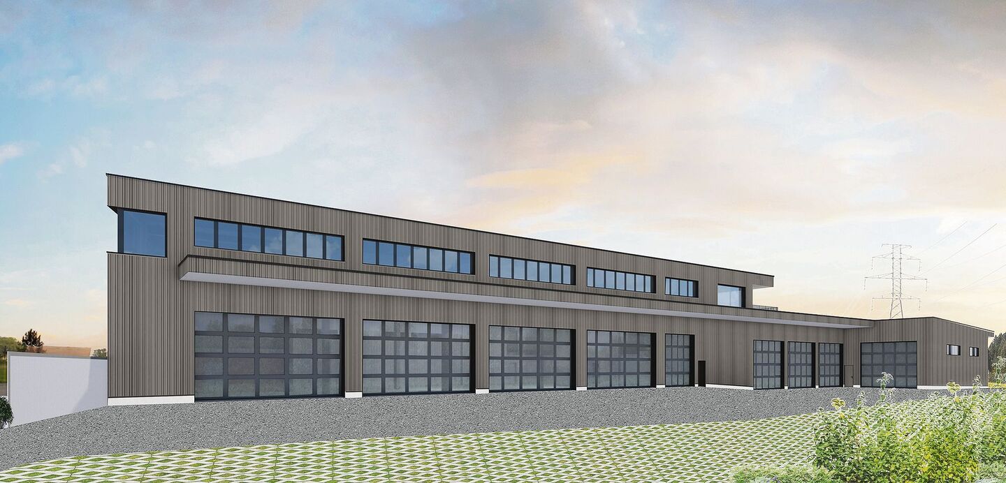 Raum für Büros, Lastwagen und Umschlagplatz: Der Profera-Neubau in Rothenburg ist im September bezugsbereit.