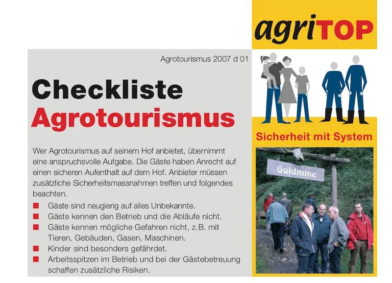7fcf5dacfa4ba80b4a53732d8703abe0dca1986f «Das Thema Sicherheit ist auf einem Bauernhof wichtig, mit Gästen sogar noch etwas mehr. Die Unterlagen von BUL helfen weiter», sagt Susanne Ming. (Printscreen Merkblatt BUL)