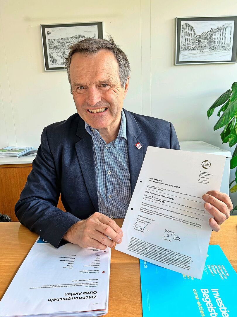 Urs Schneider ist zuversichtlich, dass viele Privatpersonen und Unternehmen eine Olma-Aktie kaufen.