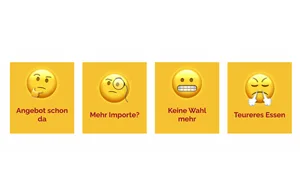 Die nationale Kampagne setzt auf Emojis, um die Gegenargumente darzustellen.