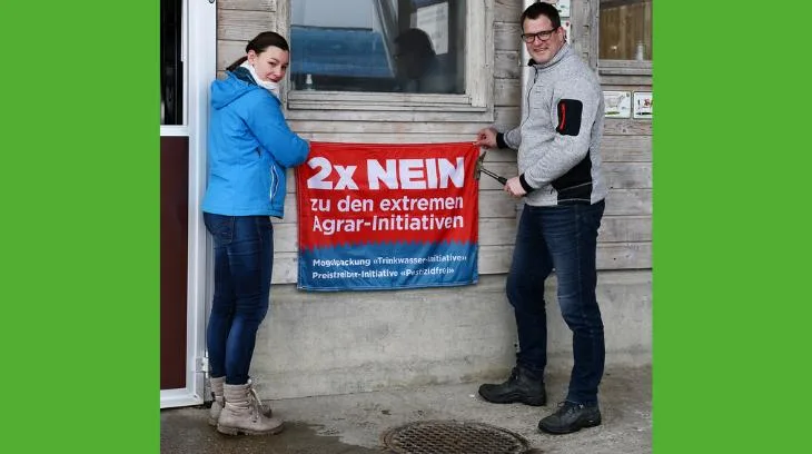 a9a1991bc5aa10c10ab3bb616108fa9e4d50381c Anna Kreis vom VTL und Nationalrat Manuel Strupler sind an der Spitze des Thurgauer Komitees, das für ein zweifaches Nein zu den Pflanzenschutzinitiativen wirbt. (Bild Daniel Thür, VTL)