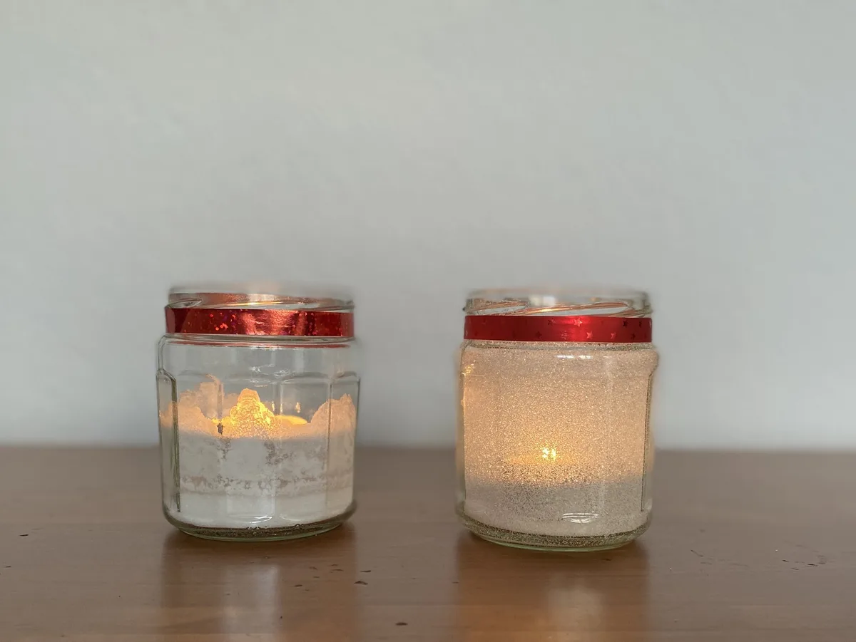 Salz-und-Zucker-Windlicht Unkomplizierte Deko-Ideen für die Festtage