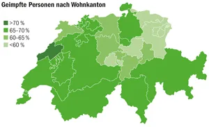 Der Kanton Neuenburg weist auf die Gesamtbevölkerung die schweizweit höchste Impfquote auf. Vor allem in der Ostschweiz hat es noch Luft nach oben.