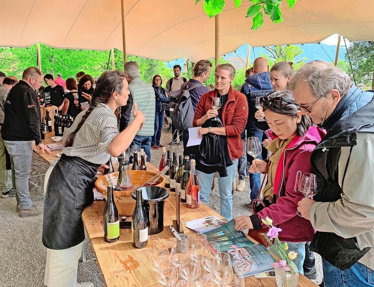050f6d43cd59d0465b644a51a5baddb02ebe770e63e022bb961b175aeaf6d9bd Weinbaubetriebe luden letztes Wochenende zu Präsentation und Degustation, so auch das Bio-Weingut Sitenrain in Meggen.
