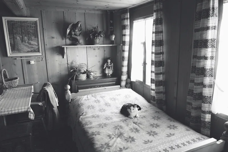 e21aad26b6d1f53ea0696027081a7fe1506a9ba8 Im Schlafzimmer in Glunti, das einen sehr zufriedenen Bewohner beherbergt, steht die Zeit still. (Bild Pinaki)