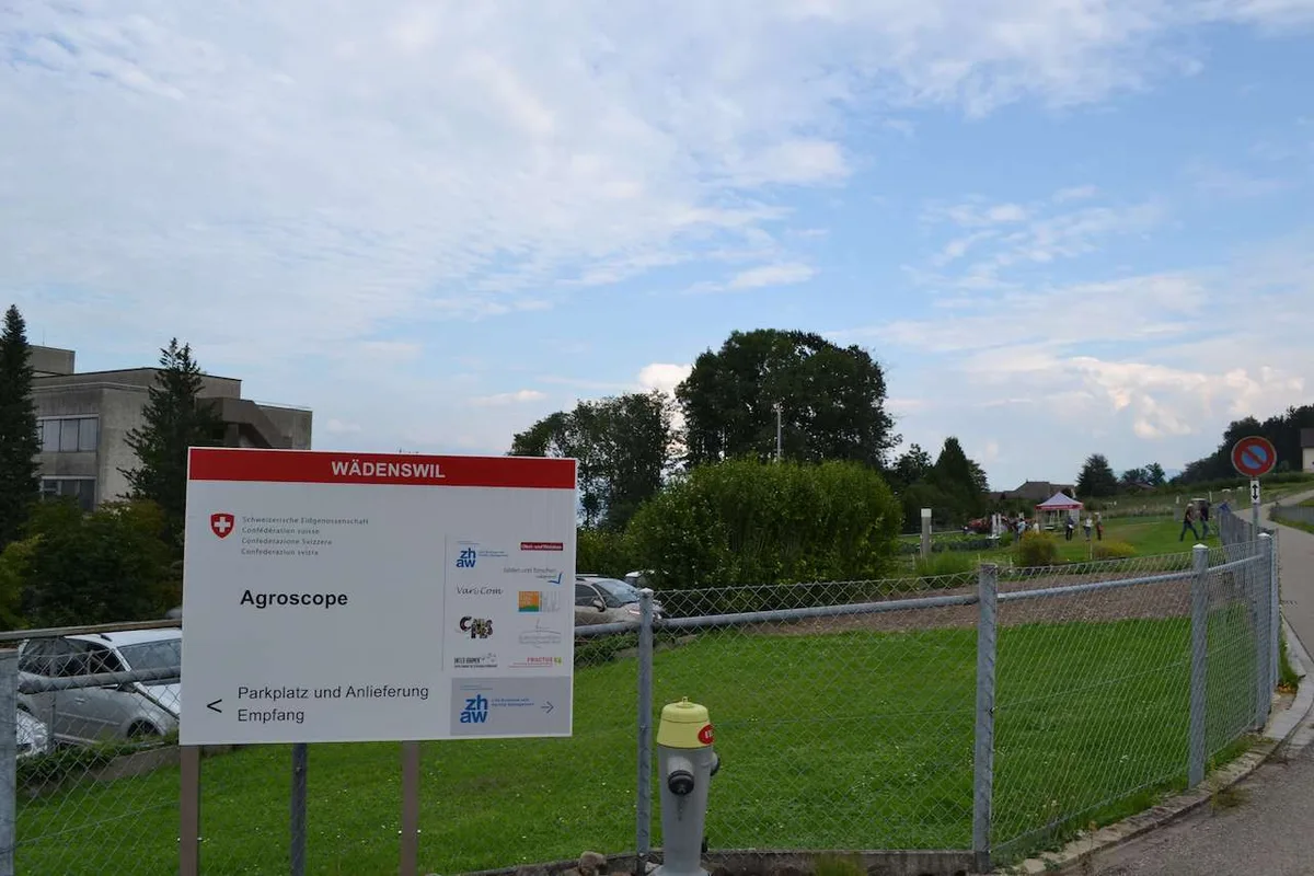 15e4bb2a68fdbfc55b59635d6eb78434a81418dd Die Besucherinnen und Besucher wurden über die Versuchsparzellen mit Blick auf den Zürichsee geführt. (Bild jsc)