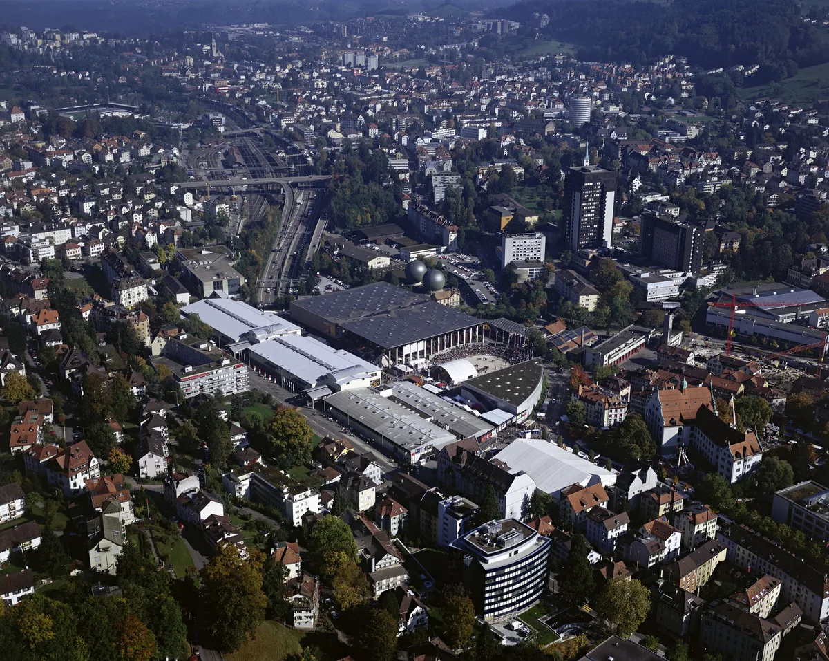 e2d7d5e27db95d5c2f6b9ec356151ba128fdf727 Wie schon im Frühling 2020 bleibt das Olma-Messen-Areal in diesem Jahr leer. (Bild Olma Messen St. Gallen)
