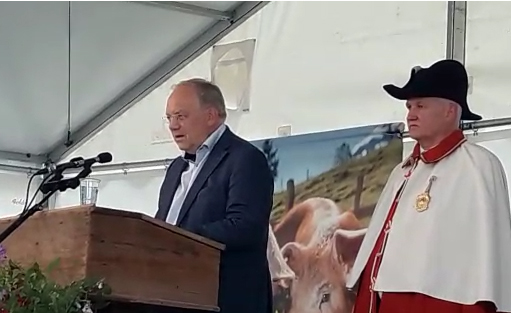 Johann Schneider-Ammann bei seiner Rede auf dem Ballenberg. (Videostill)