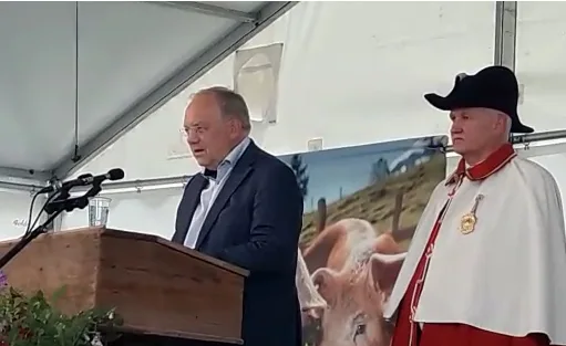 2bd7db15aa9a6dac500e7eadf31b04b26b309778 Johann Schneider-Ammann bei seiner Rede auf dem Ballenberg. (Videostill)