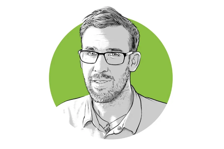4c53782c0d16933072dbbc89741c2116563fd326 Sebastian Hagenbuch, «die grüne»-Redaktor Pflanzenbau. Illustration: Bruno Muff