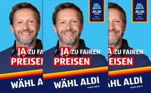 Das Werbeplakat des Grossverteilers lehnt an die Wahlen an. Das gefällt nicht allen.
