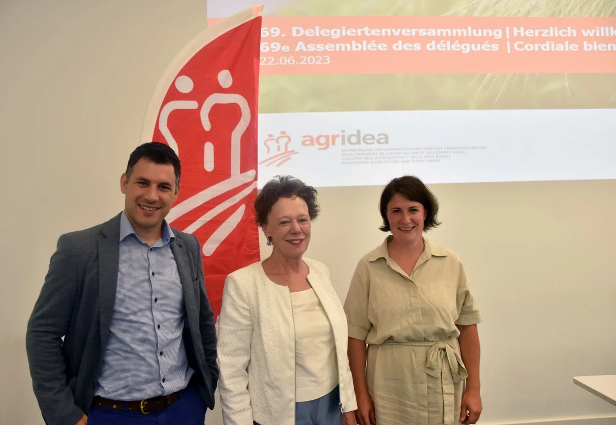 AD-DV-AGRIDEA-23-Florian_Sandrini-Esther_Gassler-Rahel_Mettler Agridea: Erfreuliche Zahlen im Geschäftsbericht und neue Gesichter im Vorstand