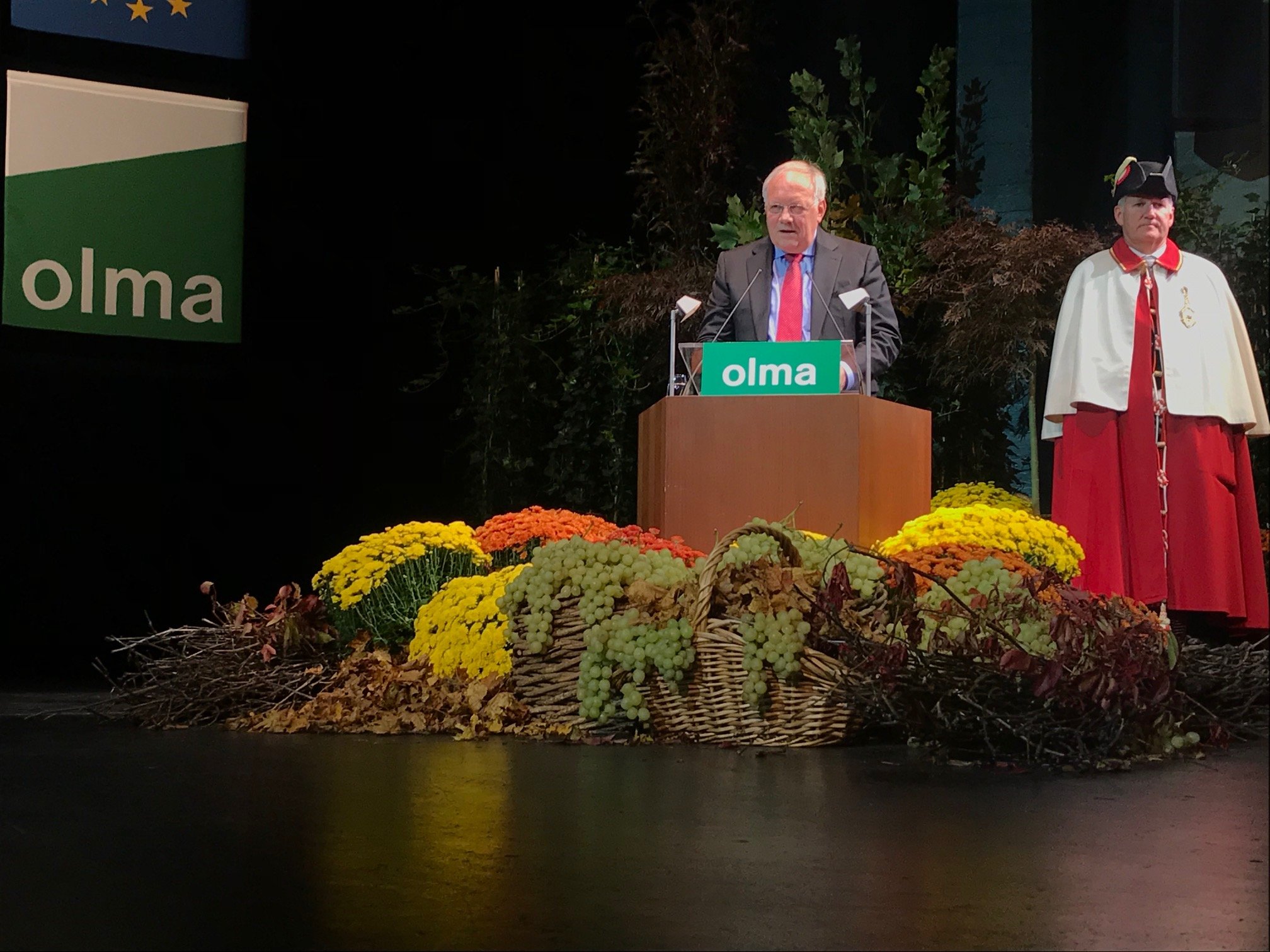 Johann Schneider-Ammann wusste an der Olma-Eröffnung das Publikum zu unterhalten. (Bild akr)