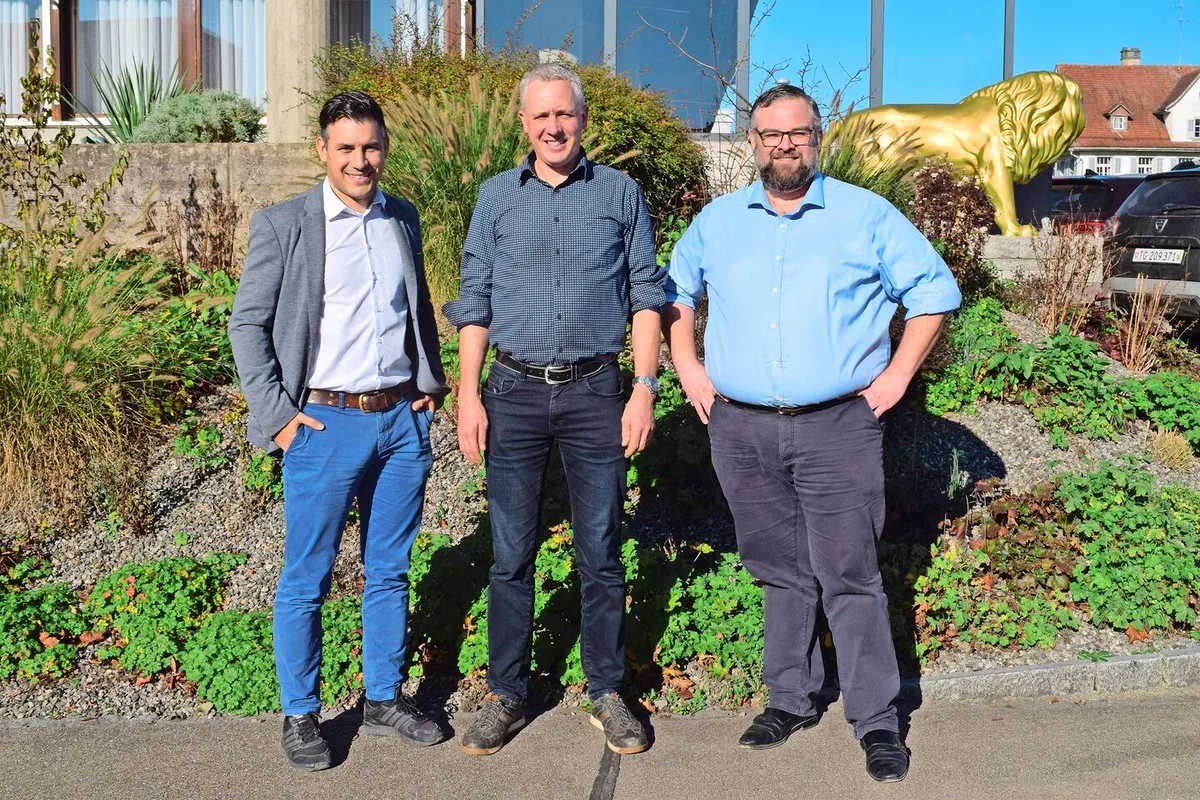 Florian Sandrini (l.), Leiter Pflanzenschutz, mit Andreas Braun, Präsident Basiskonferenz, der die Tagung leitete.