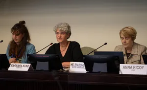 Die Bäuerin Barbara Kunz betonte im Palais des Nations in Genf, wie wichtig die Arbeit von Bäuerinnen ist.