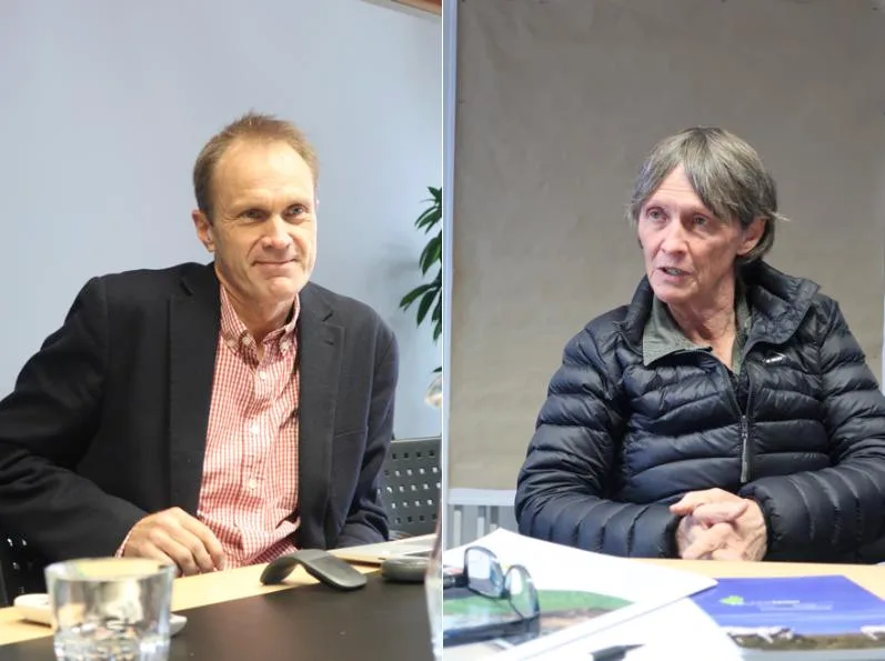 052c8d6db56447453b0ac8bc4741bd5aabf2eebc Erik Meier, Leiter Grundbildung Landwirtschaft am Strickhof und Judy Stuart, Preisträgerin des Klaus J. Jacobs Awards und Gründerin Future Farmers, im Gespräch. (Bilder et)