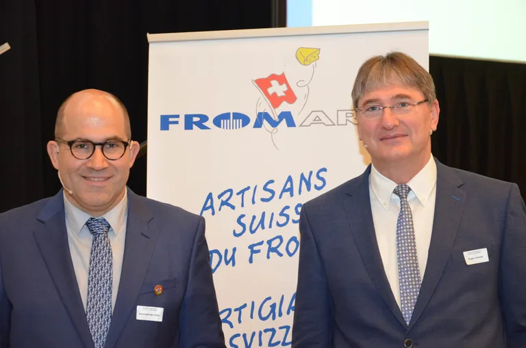 823e154de479f4e29df0327e8c6a2eb7adbfad5a Fromarte-Präsident Hans Aschwanden und Direktor Jacques Gygax (r.). (Jean-Rodolphe Stucki/Agri)