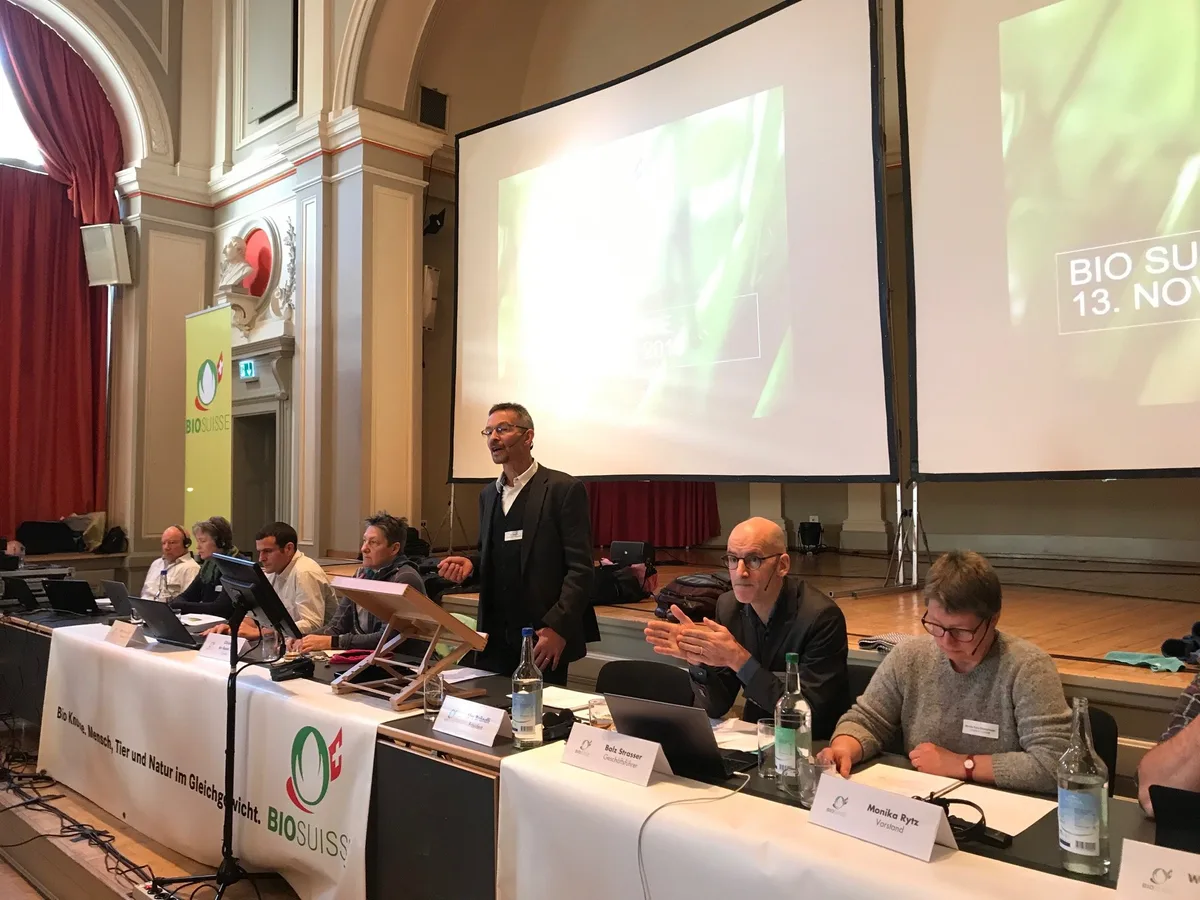 089c02ff7763e391f9015116b3ba3e14fb4787f4 Bio Suisse-Präsident Urs Brändli warb vor den Delegierten umsonst für die weitere Zulassung des GVO-Impfstoffs Vaxxitek. (Bild akr)