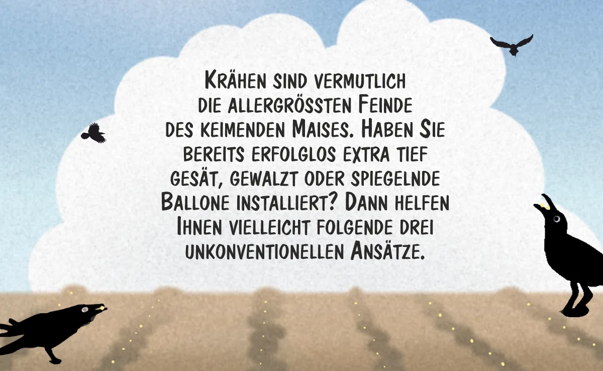 01_MAI Cartoon von Marco Ratschiller/Karma: Unkonventionelle Ansätze gegen Krähen