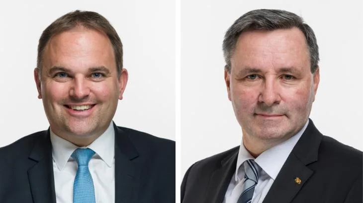 e6f30b4b8e59949ff2120cb5d083fb7201902624 Sie wollen beide Präsident der Gemüseproduzenten werden: Marcel Dettling (l). und Werner Salzmann. (Bilder parl.ch)