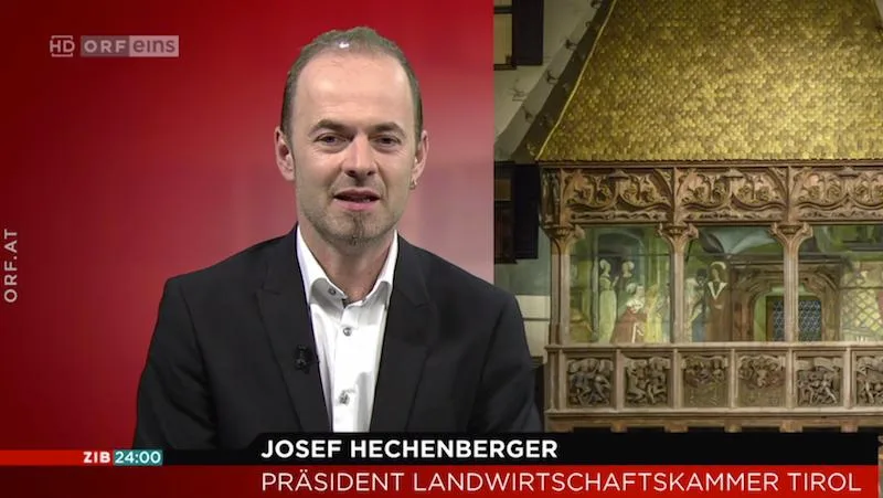 84bb12e6766e3a1dbb6f715df2bd2748c84f827e Der Präsident der Tiroler Landwirtschaftskammer, Josef Hecheberger, will mehr Rechtssicherheit für Bergbauern. (Bild screenshot ORF Tirol)