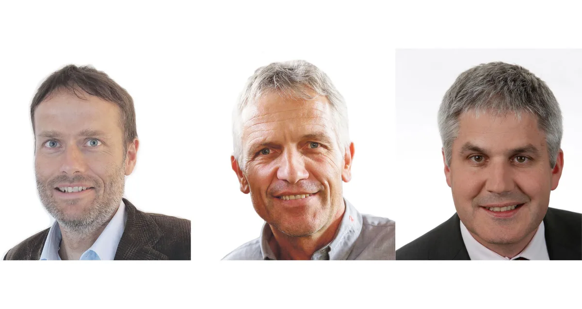 4f572acfb54b9345f7893152325ed8892e51e755 Die drei verbleibenden Kandidaten auf der Shortlist: Adrian Aebi, Stefan Felder und Christian Hofer. (Bilder zvg, Montage sbu)