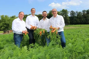 Vielversprechende Ernte: OK-Präsident Alois Huber, BVA-Präsident Christoph Hagenbuch, BVA-Geschäftsführer und OK-Mitglied Ralf Bucher, Landwirtschaftsdirektor Markus Dieth an der Medienkonferenz zwei Wochen vor der Eröffnung der ALA.