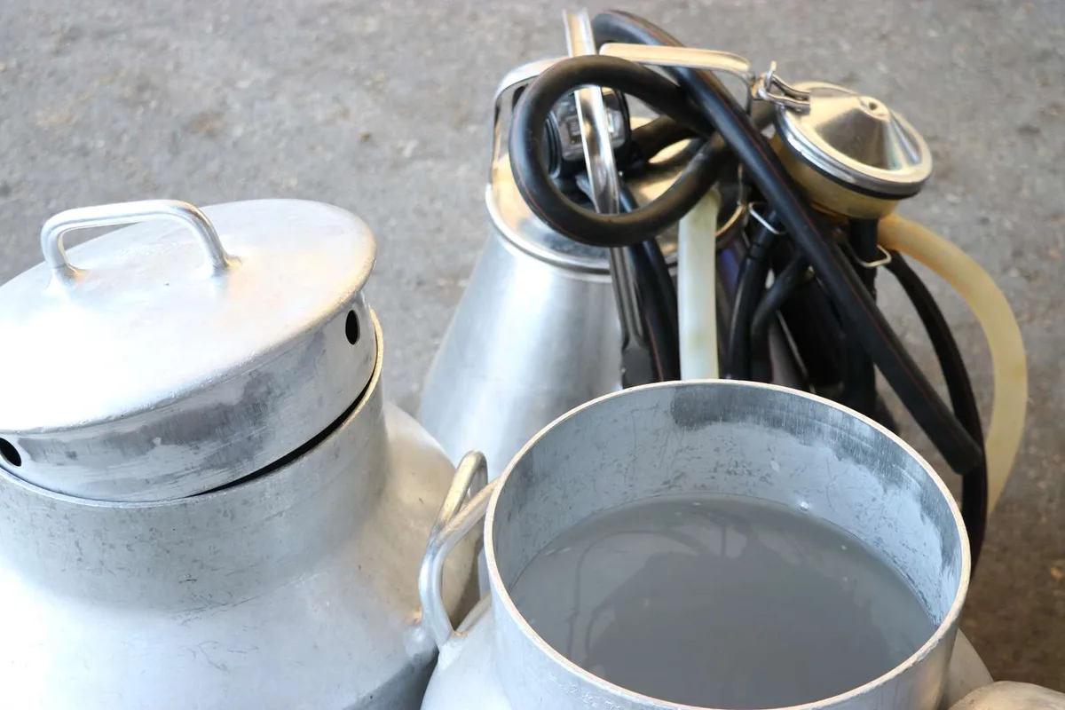Milchkannen-1600px Rindviehhaltende doppelt unter Druck