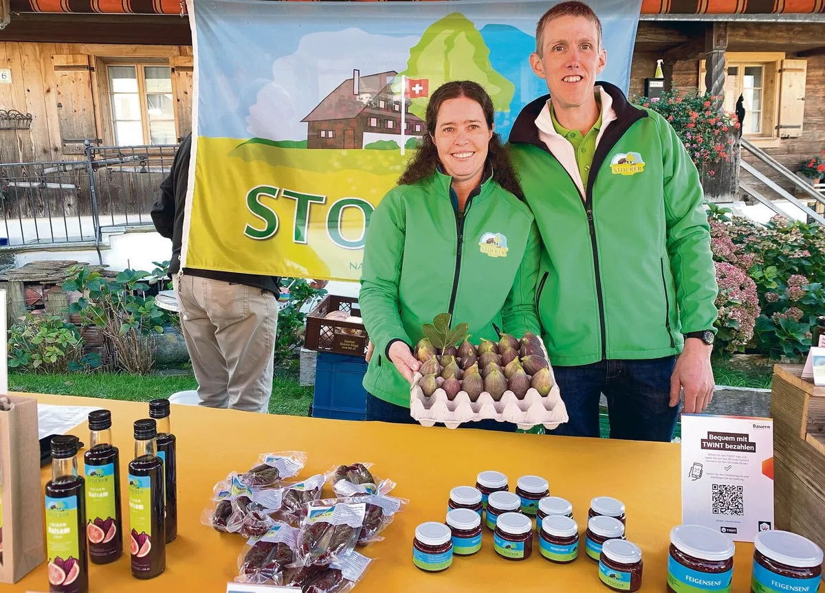 4f6aa0e6625ed7361dd5a008e4b0b360ea70b059f7a413c03f5c987fa3ef5753 Stefan und Andrea Stocker präsentieren die letzten frischen Feigen und viele Produkte daraus.
