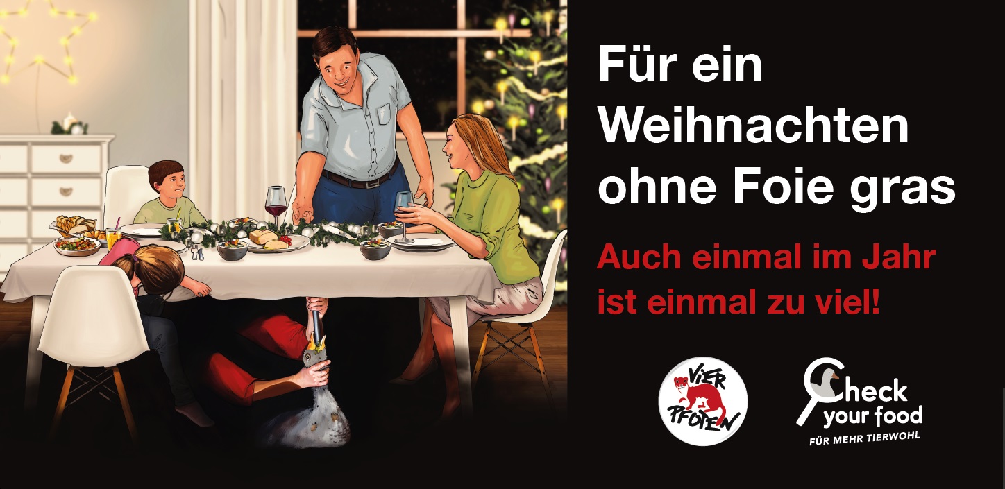 Vier Pfoten: Keine Foie gras zu Weihnachten