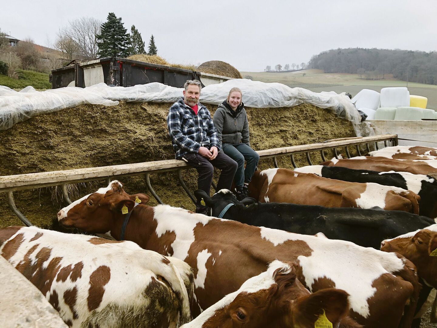 Walter und Sophie Bührer sind von der Fütterung ab Fahrsilo überzeugt: Es spart Zeit und Geld.