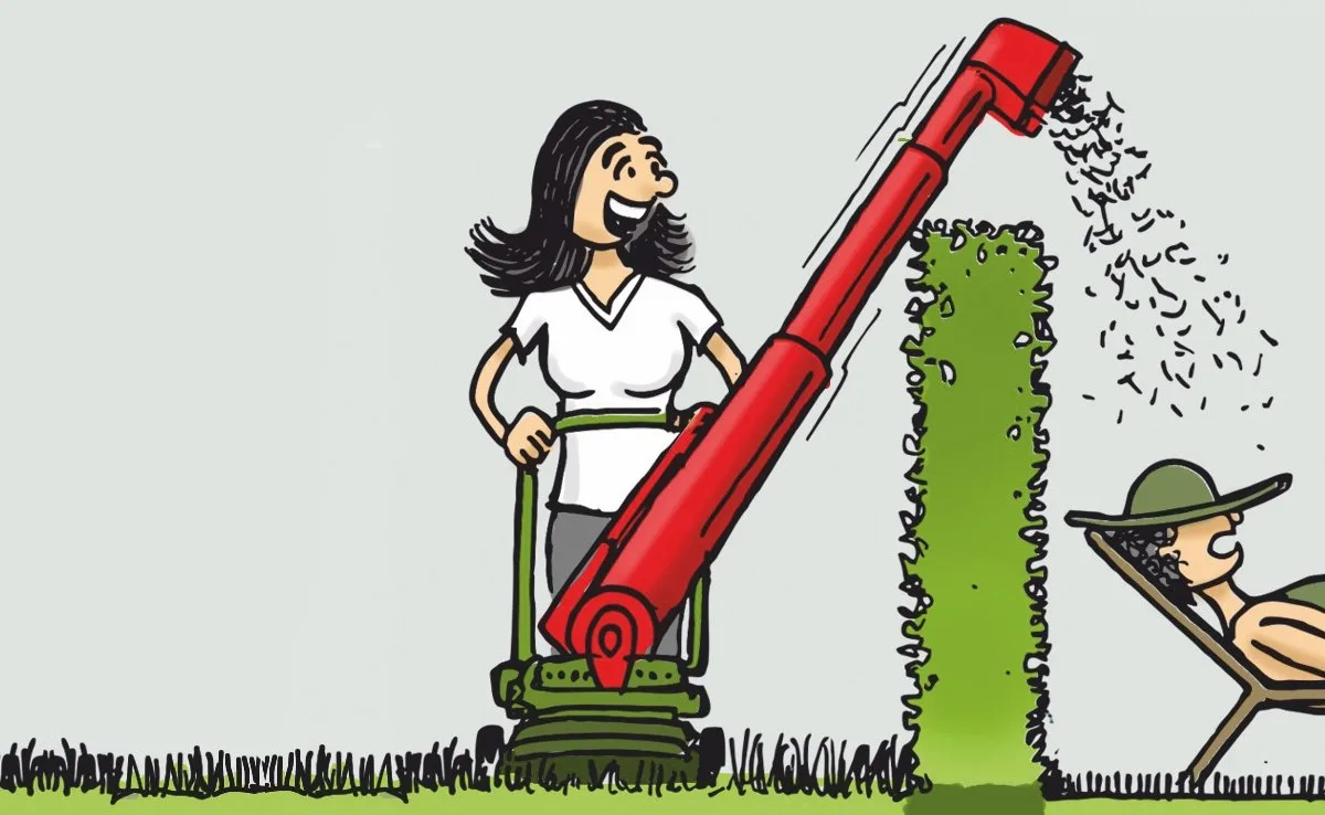 Landmaschinen für den Privathaushalt: Cartoon von Marco Ratschiller/Karma