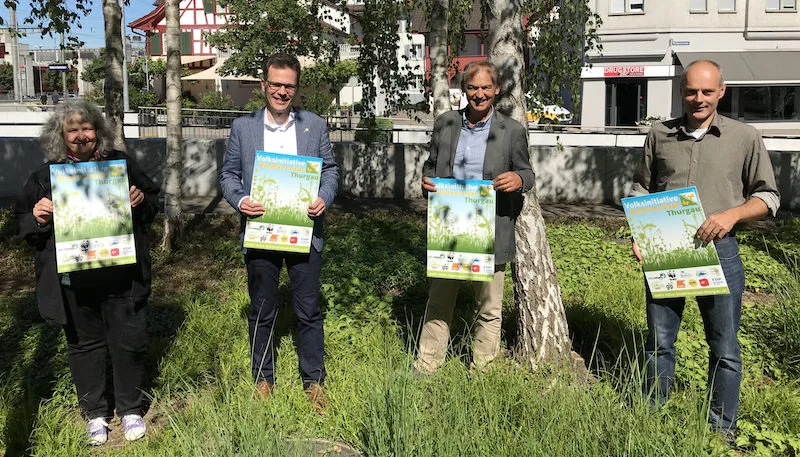 27399748e995e85720b72806133a406e81c1f71b Vertreter des Initiativkomitees (v.l.n.r.): Gaby Zimmermann, Dominik Diezi, Kurt Egger und Peter Schweizer. (Bild zVg)