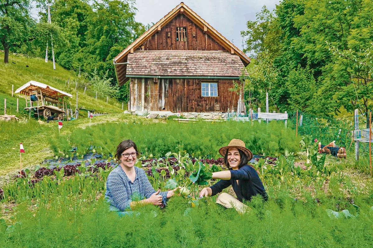 bb1ef743bea5abaaa07c7327128663f343514595 Madeleine Michel (links) und Olivia Stafflage: Auf der «Summerweid» arbeiten Produzentin und Konsument Hand in Hand. (Bild Erika Rebsamen)