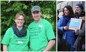 Gabi Schürch (links, mit ihrem Mann Beat) wollte von Franziska Herren (rechts) wissen, ob Konsumenten bereit sein werden, mehr Bio zu kaufen. (Bilder zVg)