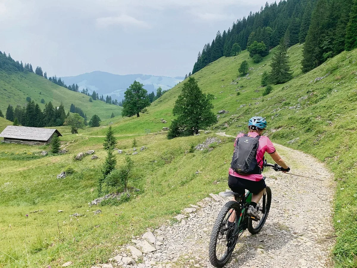 Würden Biker so auf Wegen bleiben, gäbe es weniger Nutzungskonflikte mit der Land- und Alpwirtschaft.