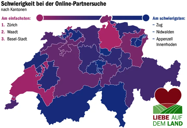 In Zürich ist es einfacher, sich online zu verlieben als in Zug