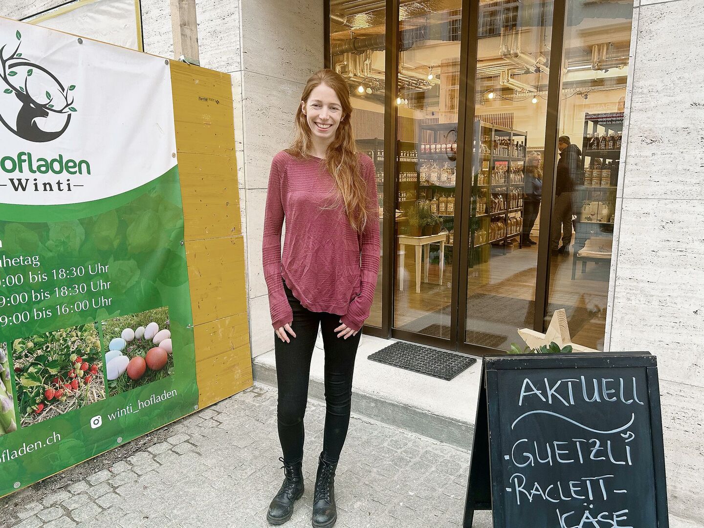 Salome Fürst möchte möglichst alle Produkte vom Hof selbst vermarkten. Dazu nutzt sie vielerlei Wege, auch einen Laden in der Stadt Winterthur, den sie im Dezember eröffnete.
