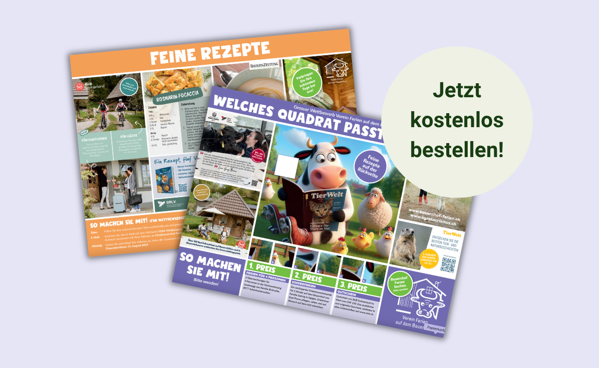 Das kostenlose Tischset mit Rätseln und Rezepten bietet Unterhaltung Ihre Hofgäste. (Bild: BauernZeitung)
