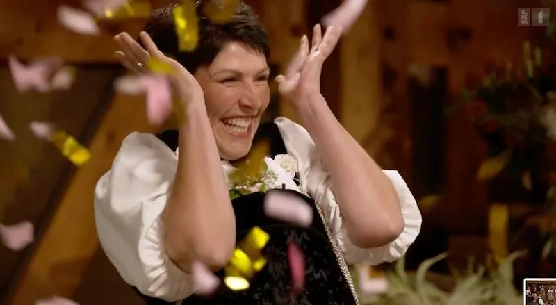 1e9220b7a11fddb872c0aa3a9d6499dd2754ca4c Live oder nicht, Barbara Matters Freude über ihren Sieg war offenkundig – und auch jene ihres Gatten. (Bild Screenshot SRF)