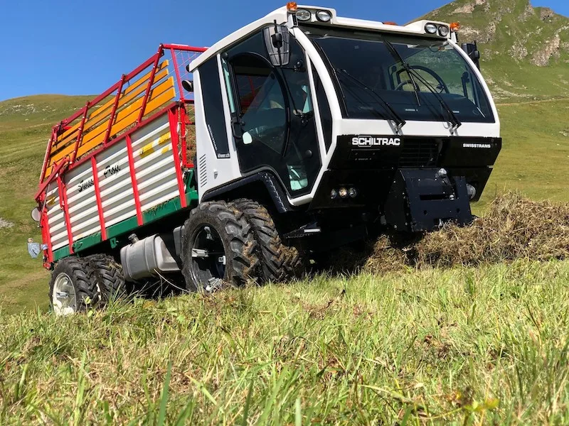 b75d927df2286f4a9571a2fbbc1e7072e53670a7 Den Schiltrac Swisstrans hätte man heuer an der Agrimesse zu sehen bekommen – einfachste Bedienung bei maximaler Nutzlast und 175 PS bei geringstem Bodendruck. (Bild Schiltrac)