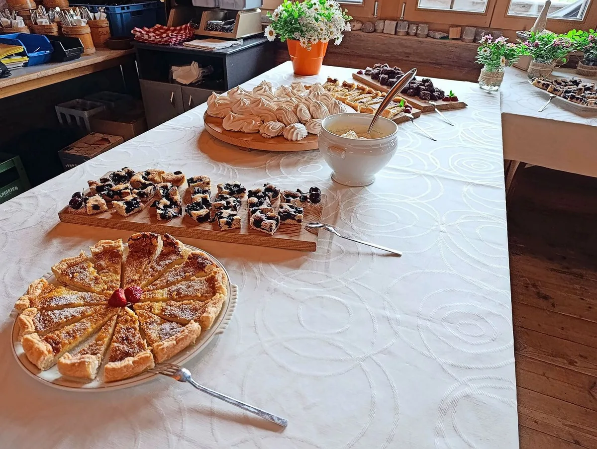 417eae0eb68dfaa89b0098dffe73499d4674cb57f37cfd1792099f0fb95eef2c Geschlossene Gesellschaft: Das Dessertbuffet einer Geburtstagsfeier mit Spezialitäten von der Site Alp.