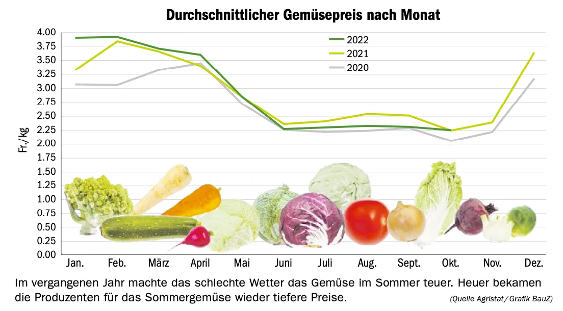 2022 war ein gutes Gemüsejahr, aber nicht unbedingt für die Produzenten
