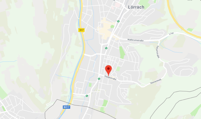 Zur tierischen Verfolgungsjagd kam es in Lörrach-Stetten unmittelbar bei der Schweizer Grenze. (Bild Google Maps)