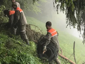 In der Waldregion 1 St. Gallen kann noch Unterstützung für den Zaunrückbau beantragt werden. Das Bild zeigt eine Rückbau-Aktion von 2019 im Toggenburg, bei welcher der Zivilschutz mithalf.