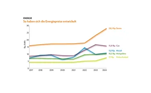 Im Jahr 2021 nach der Coronakrise wuchs die Nachfrage nach Energie, weshalb Gas-, Heizöl- und Pelletpreise leicht anstiegen. Als 2022 der Ukraine-Krieg ausbrach, ist vor allem der Strom- und Gaspreis nach oben geschnellt. Der Strompreis hat sich in den letzten zehn Jahren fast verdoppelt. Die Heizölpreise sind seither wieder gesunken. Grund dafür ist ein Überangebot bei gleichzeitig tieferer Nachfrage. Trotz politischer Spannungen haben Länder der Organisation OPEC und die USA die Produktion erhöht.