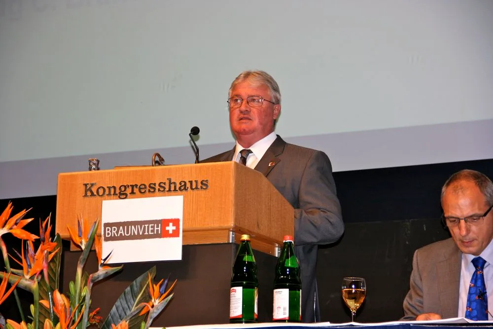 Die Schweiz sei das Mutterland der Viehschauen, sagte Präsident Markus Zemp anlässlich der Delegierten versammlung von Braunvieh Schweiz. (Bild: Anton Haas)