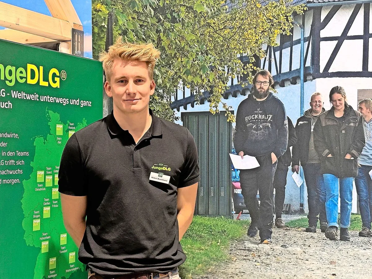 Der Landwirt und Agronom Wilken Brunkhorst spricht am Stand der Jungen DLG von Herausforderungen, die jenen in der Schweiz ähneln.