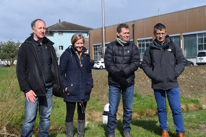 978f71f1b9f21993e96973b79d0d408aa9b9befb Jürg Wüthrich, Daniela Büchel, Michael Eugster und Bruno Inauen (v.l.) informierten über die Gewässerqualität im Kanton St. Gallen und die Rolle der Landwirtschaft bei diesem Thema. (Bild sgi)