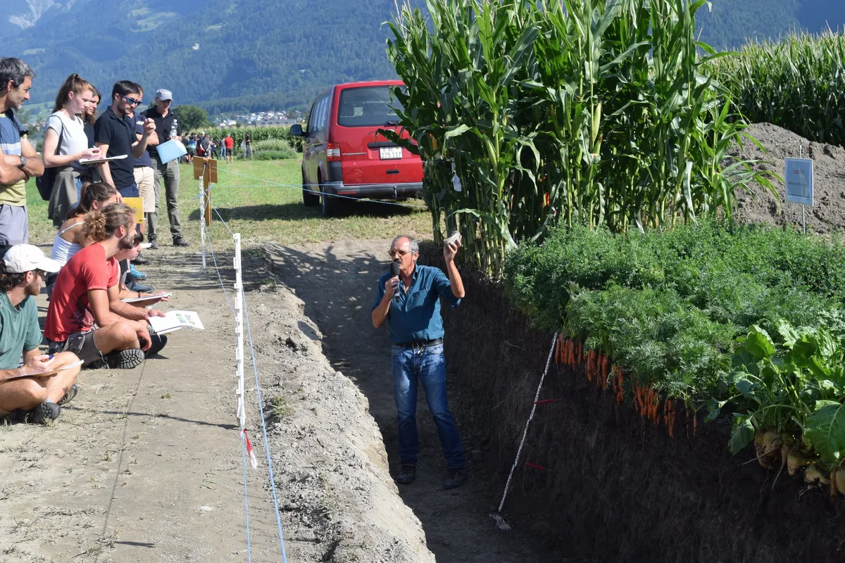 Plantahof-Feldtag-Bodenprofil Ein guter Boden ist die beste Versicherung für ein gesundes Pflanzenwachstum